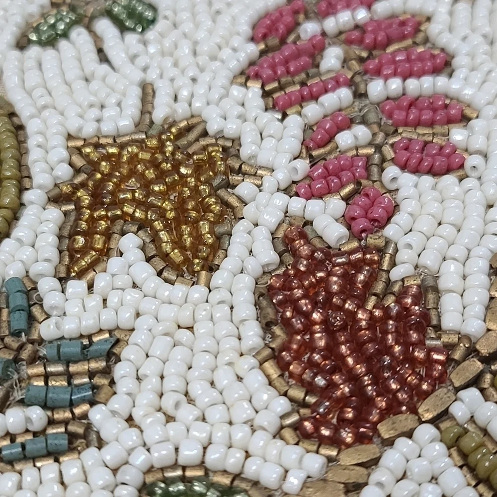 x4 Tahari Beaded Fall Leaf White Pumpkin Thanksgiving Placemat Chargers Set New